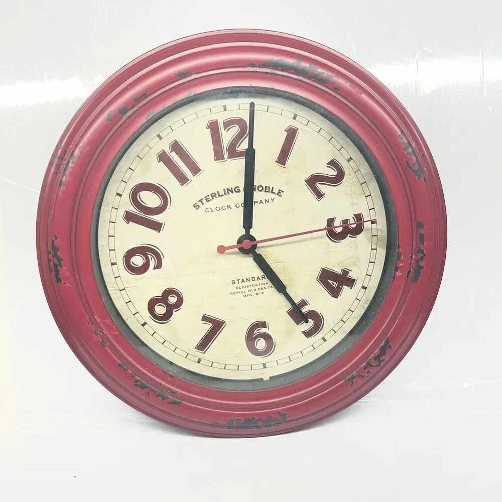 Vintage Sterling &Noble Clock Company Maroon Standard Rustic #2,055,757 MFG. #9